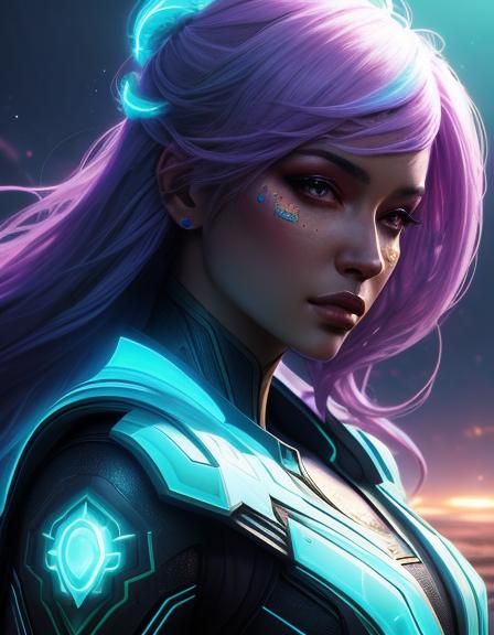 Ethereal Girl on Exotic Planet: Hyperrealistic Concept Art