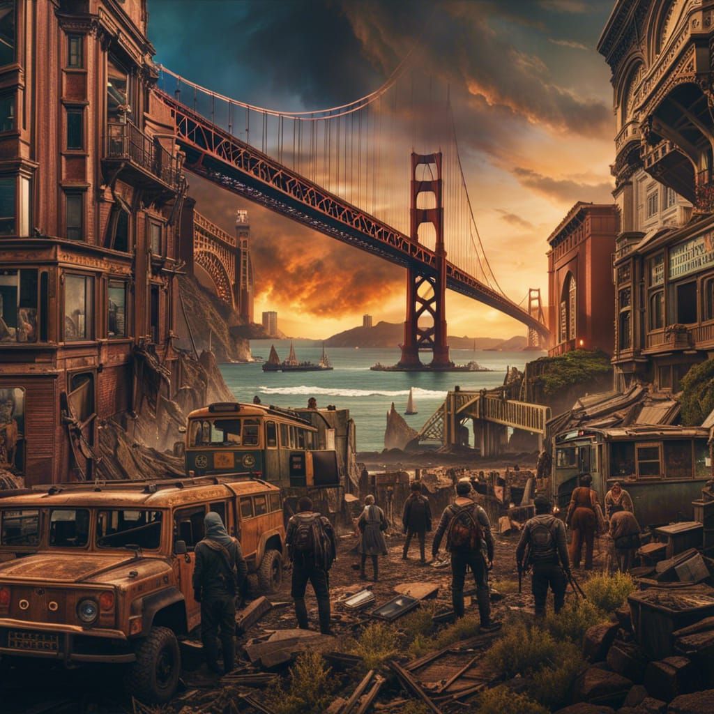 Post-Apocalyptic Golden Gate Bridge, San Francisco🌁🌉