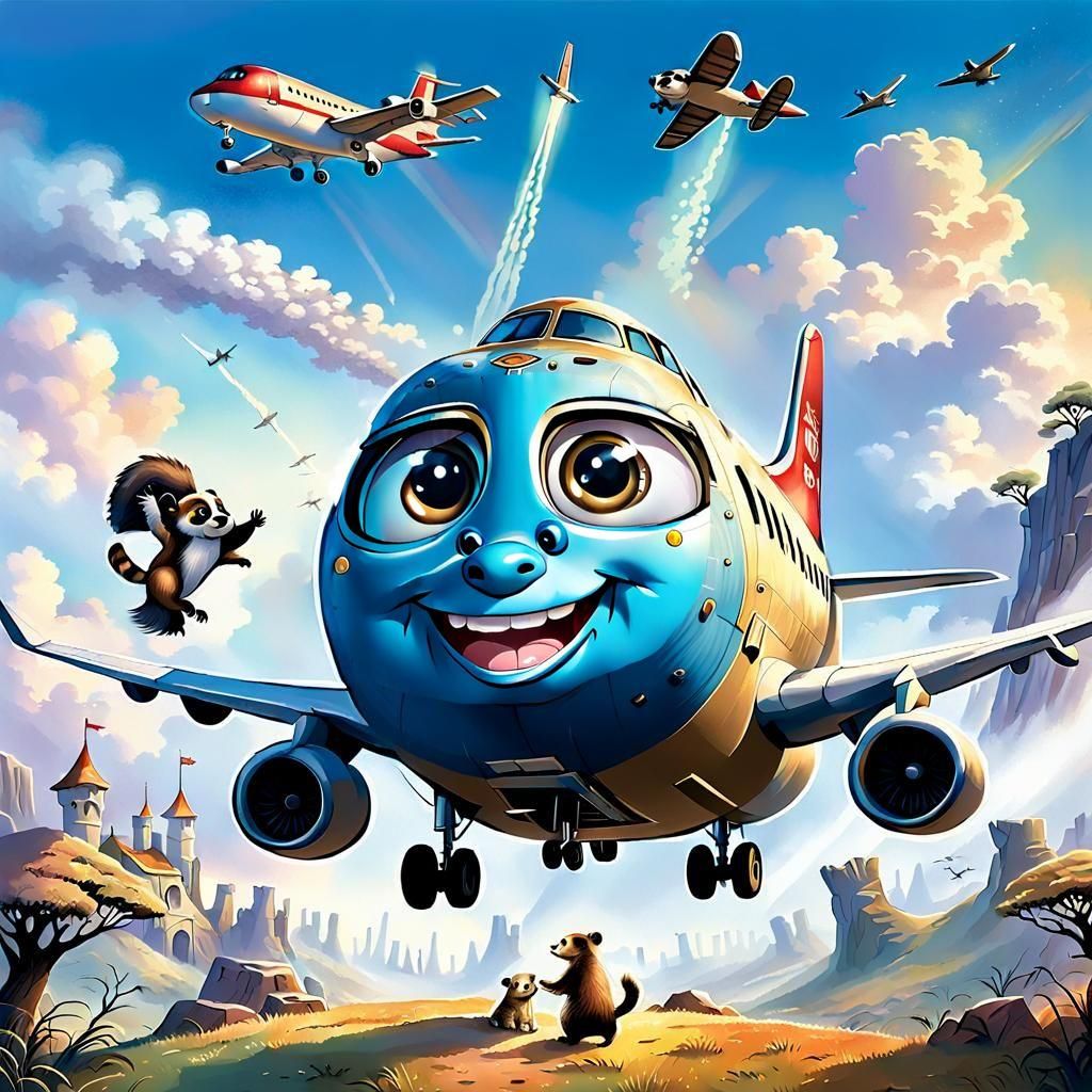 Badger and Meerkat Duel Watched by Jumbo Jet