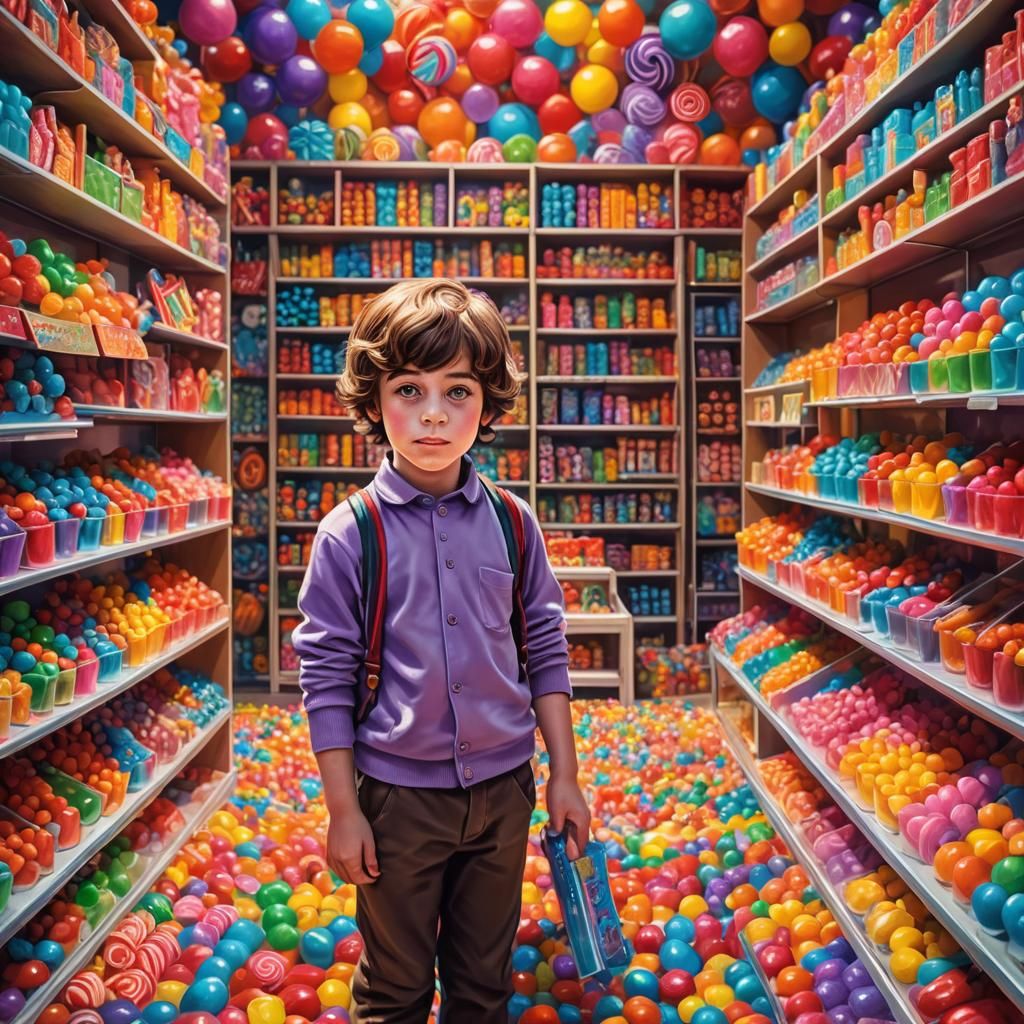 Colorful Candy Store Dreamscape in Digital Art Style