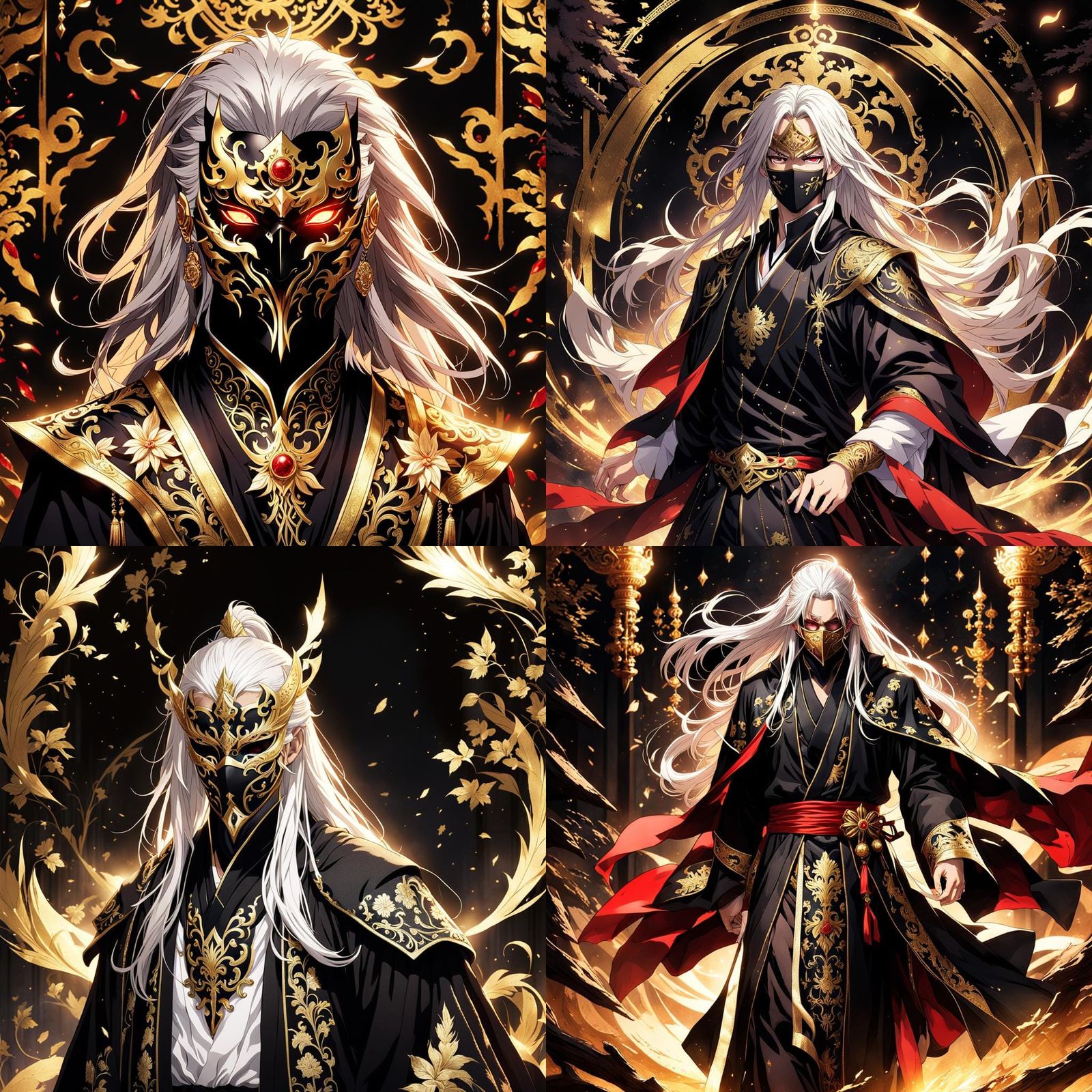 Mysterious Masked Man in Anime Style