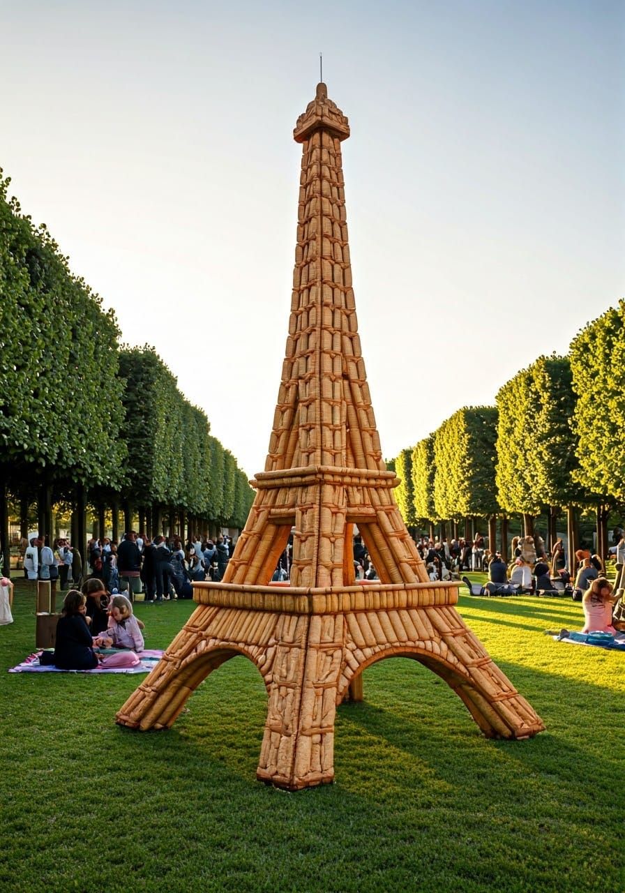 Edible Eiffel Tower Made of Ladyfingers