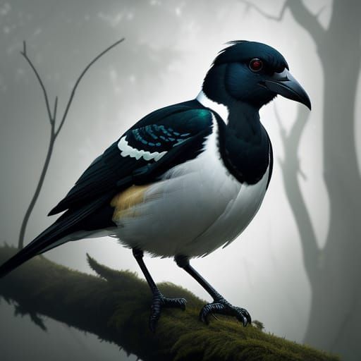 Magpie intricate details, HDR, beautifully shot, hyperrealistic, sharp focus, 64 megapixels, perfect composition, high c...