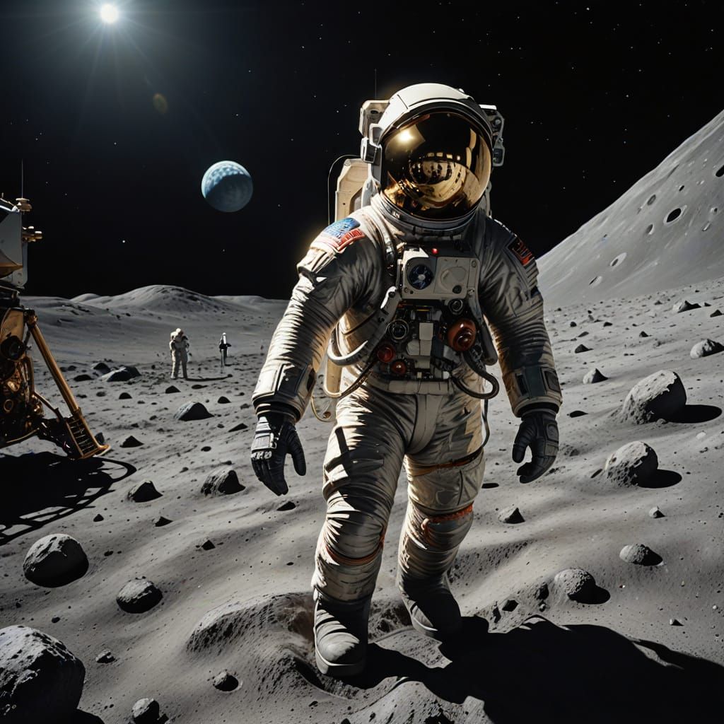 First Steps on the Moon: Astronaut's Lunar Landing