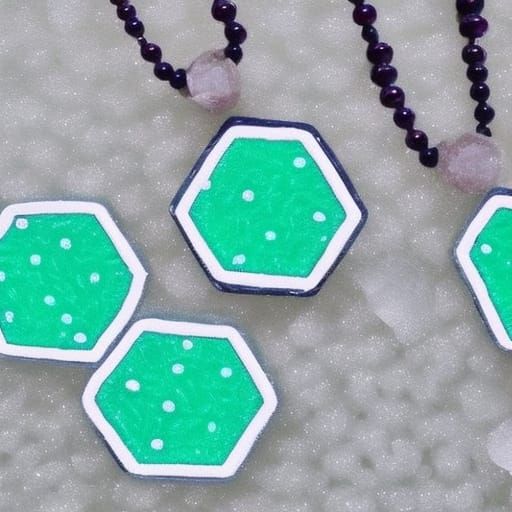 Geometric Beaded Necklaces in Acrylic Pouring Style
