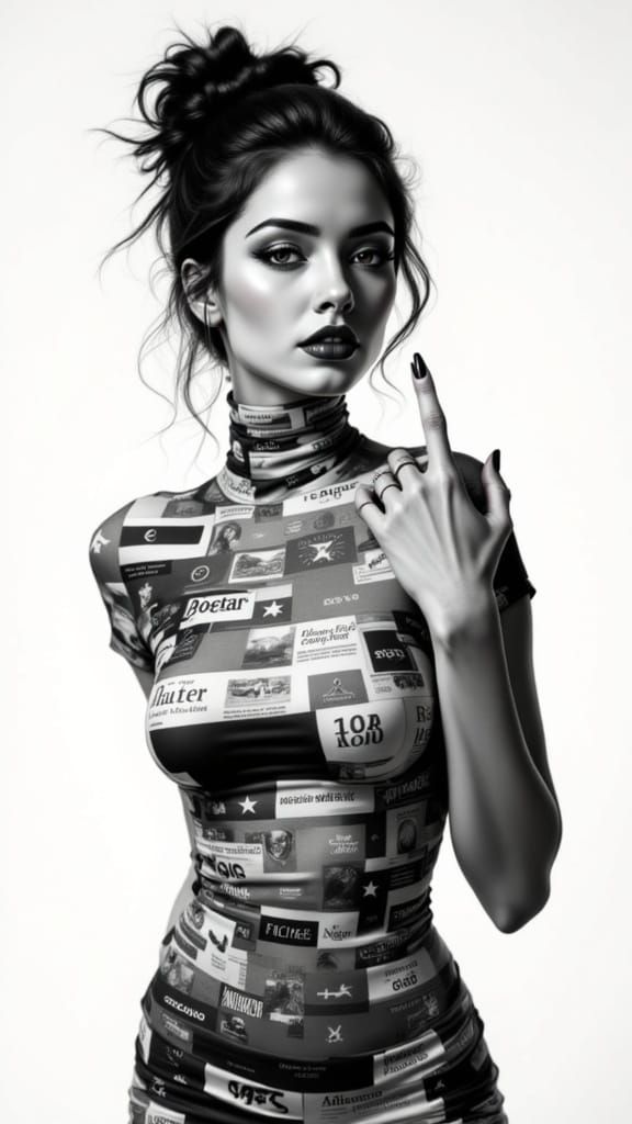 Ethereal Pin-Up with Surreal Textures