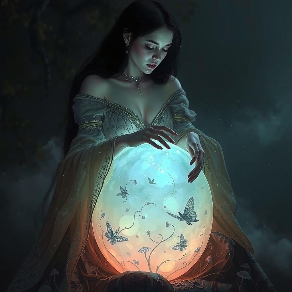 Mystical Fairy Realm With Eerie, Iridescent Beauty