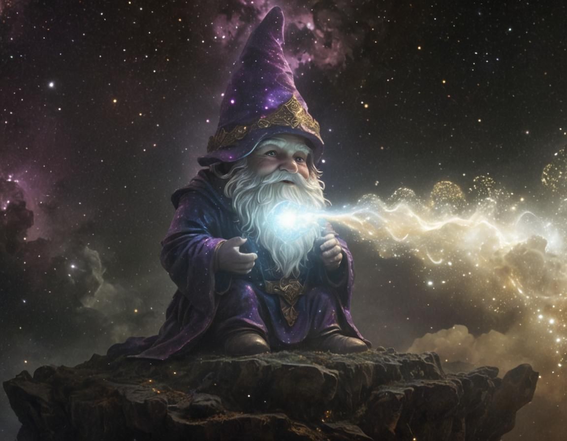 Guardian Gnome in Cosmic Grail Fantasy Illustration