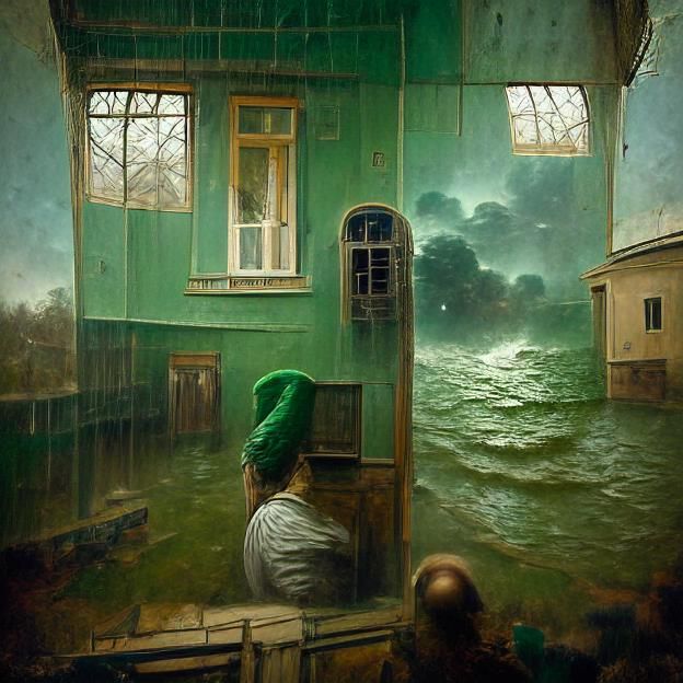 Underwater House View in Romantic Style