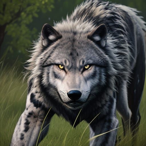 Hybrid Wolf Panther Creature