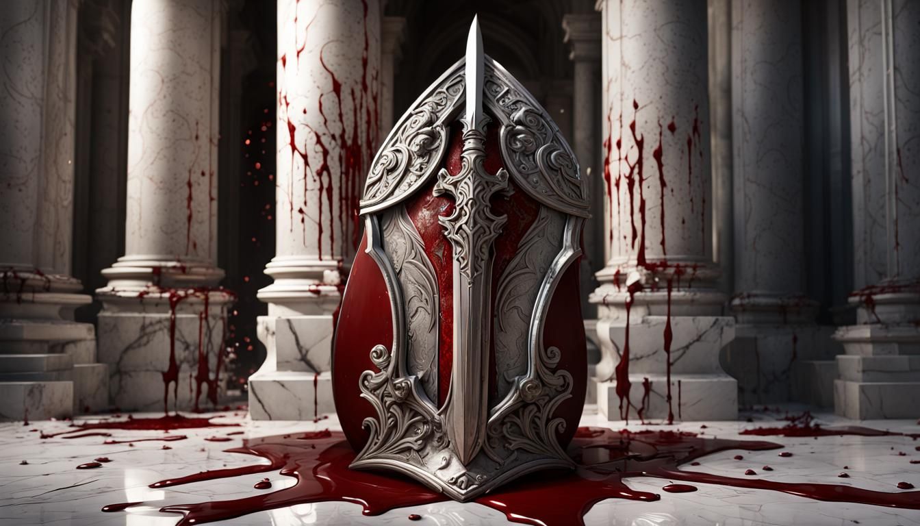 Angelic Warrior Relics in Dark Fantasy Style