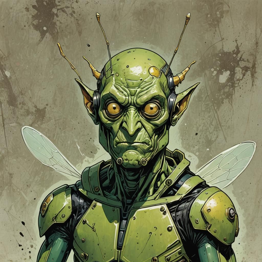 Ambush Bug in Moody Comic Book Style