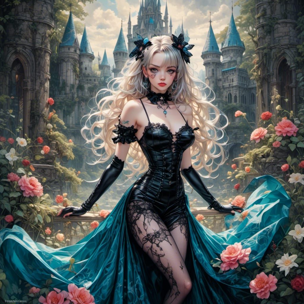 Rogue Female in Dream Fairytale Land Oil Painting