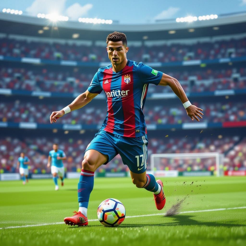 Cristiano Ronaldo Plays Soccer: Digital Art