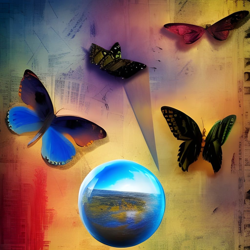 Robots in Mixed Media Collage Art