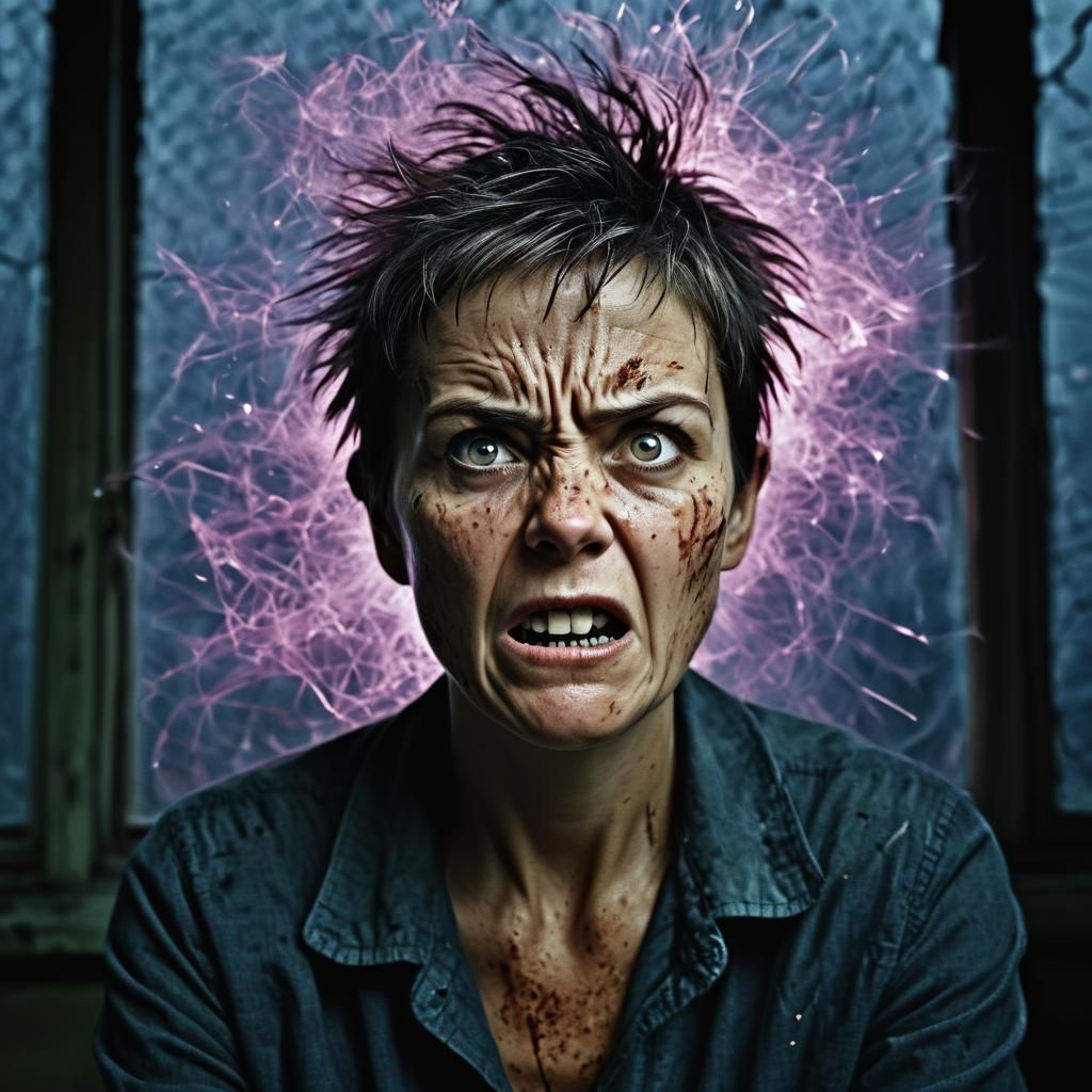 Intense Portrait of a Frustrated Woman