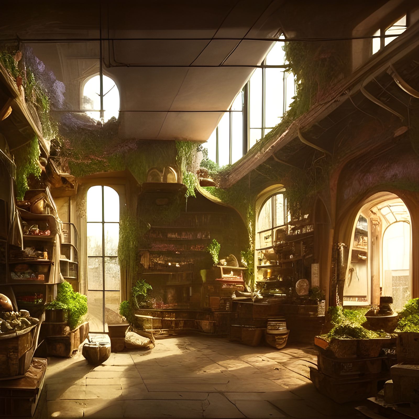 Inside a old herbalism store