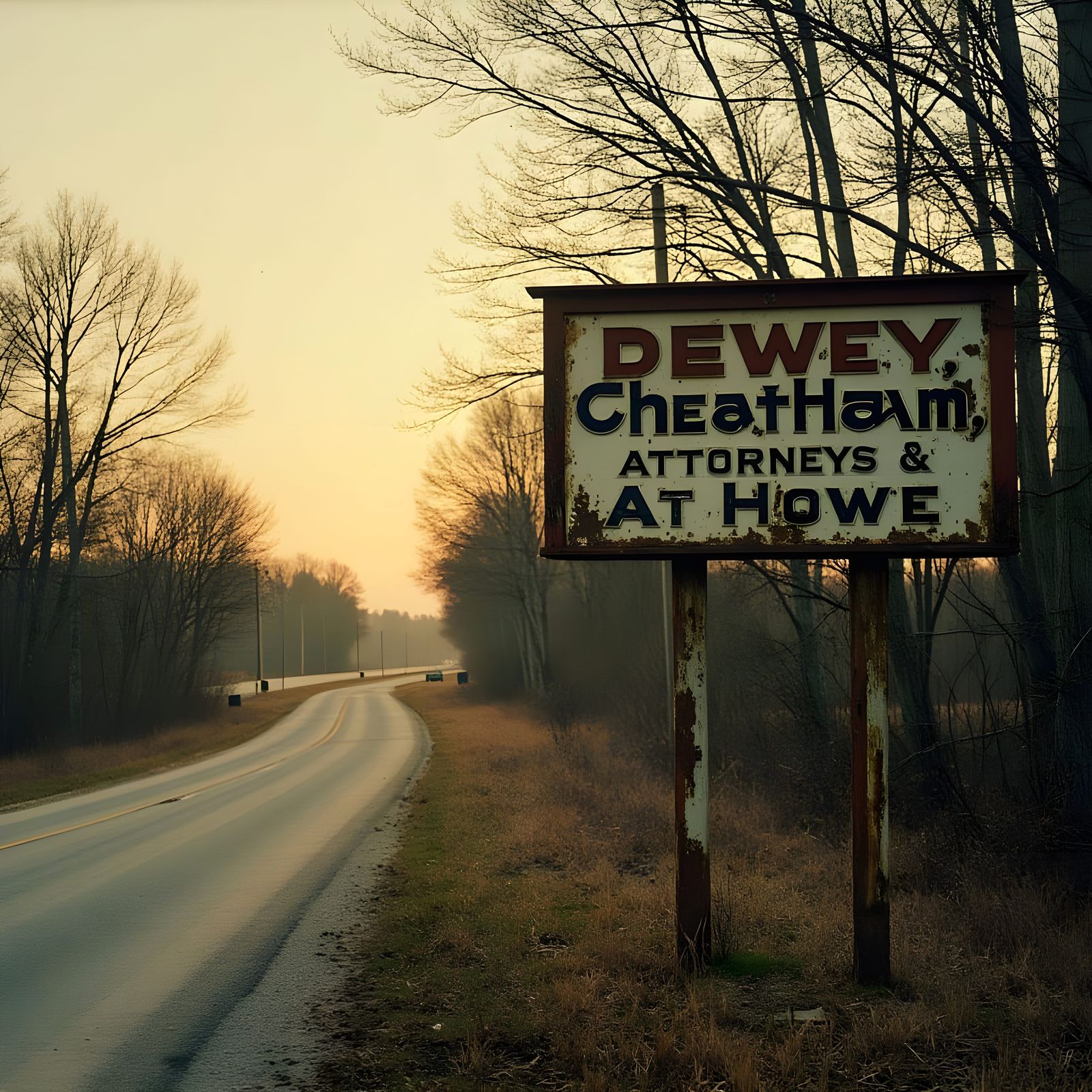 Vintage-Style Billboard for Law Offices Alongside the Road