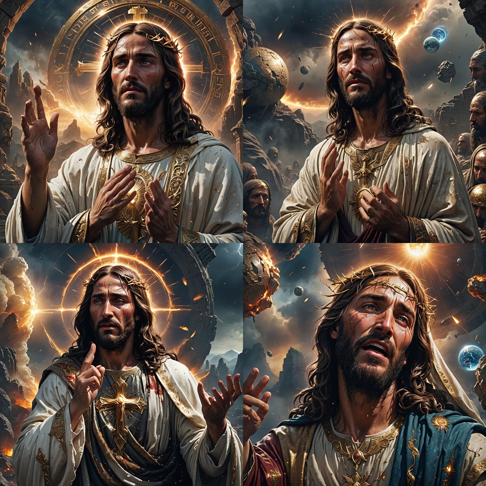 Realistic 3D Portrait of Jesus Christ Crying