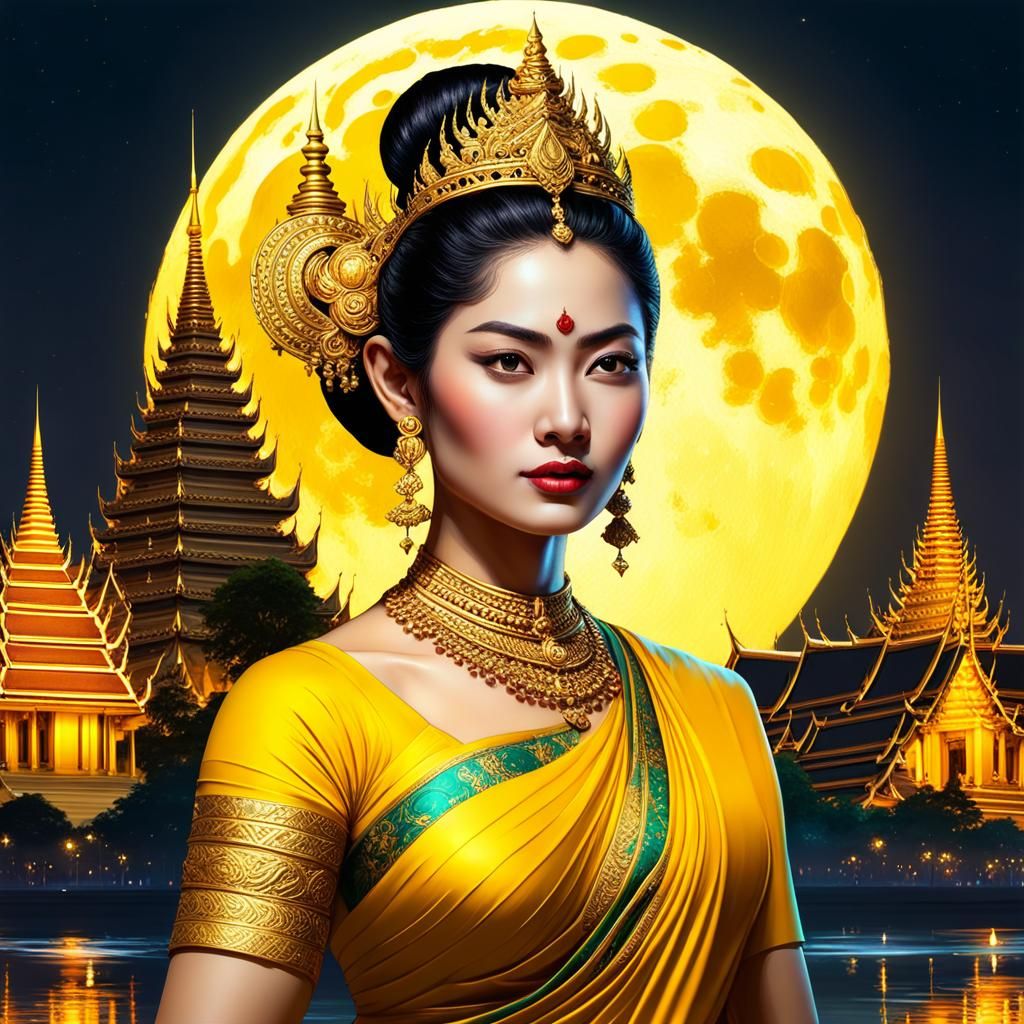 Goddess with Krathong at Wat Phra Kaew