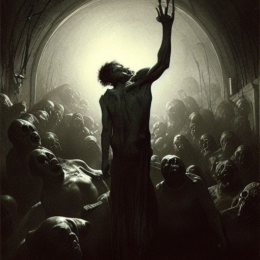 Grotesque Meat Man: A Dark Horror Illustration