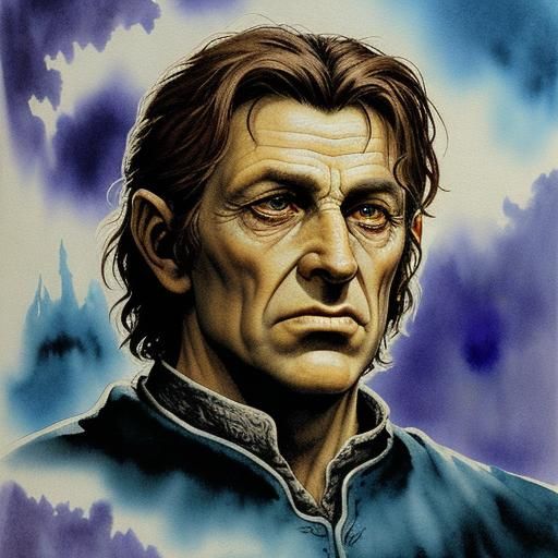 Ring-Bearer in Dark Watercolor Style