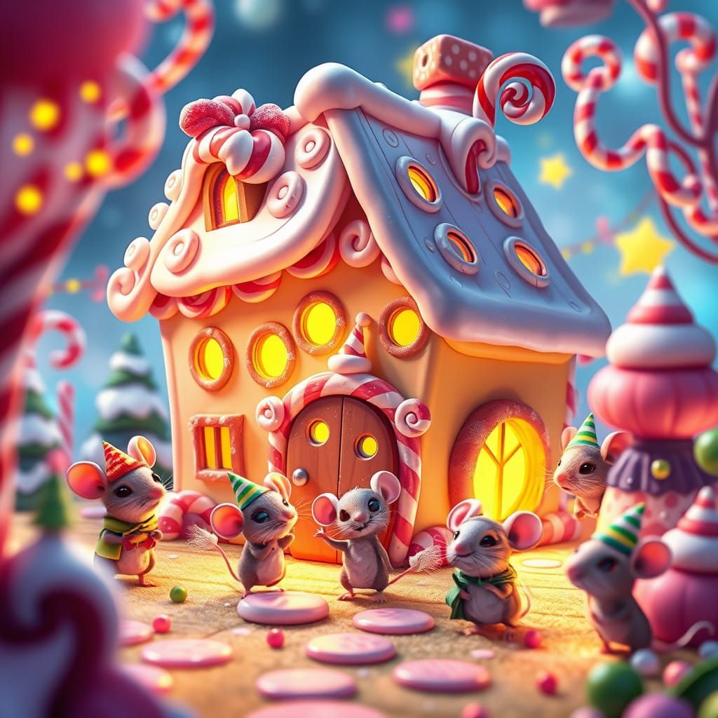 Whimsical Cheese House Prize for Adorable Mice