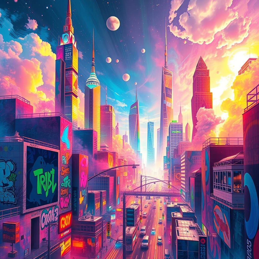 Crystal City in Vibrant Dream Realm
