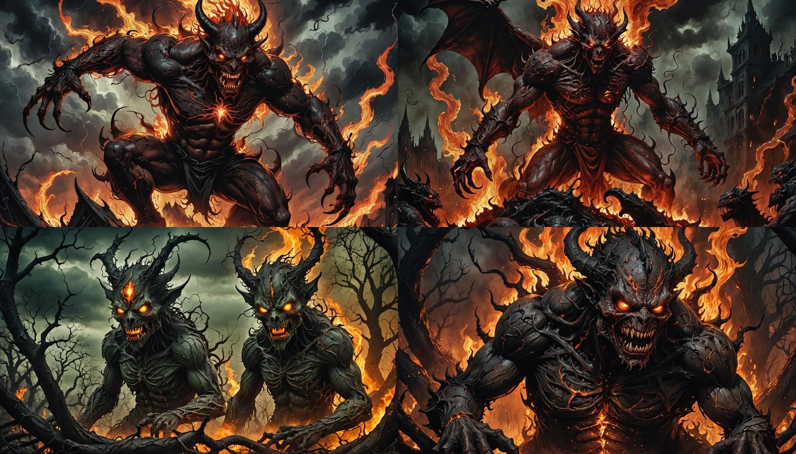 (Mutations:1.2) of grotesque twisted, demonic blackened inferno. Made of Hells (perversions:1.5). Marvel Comics horror;
...