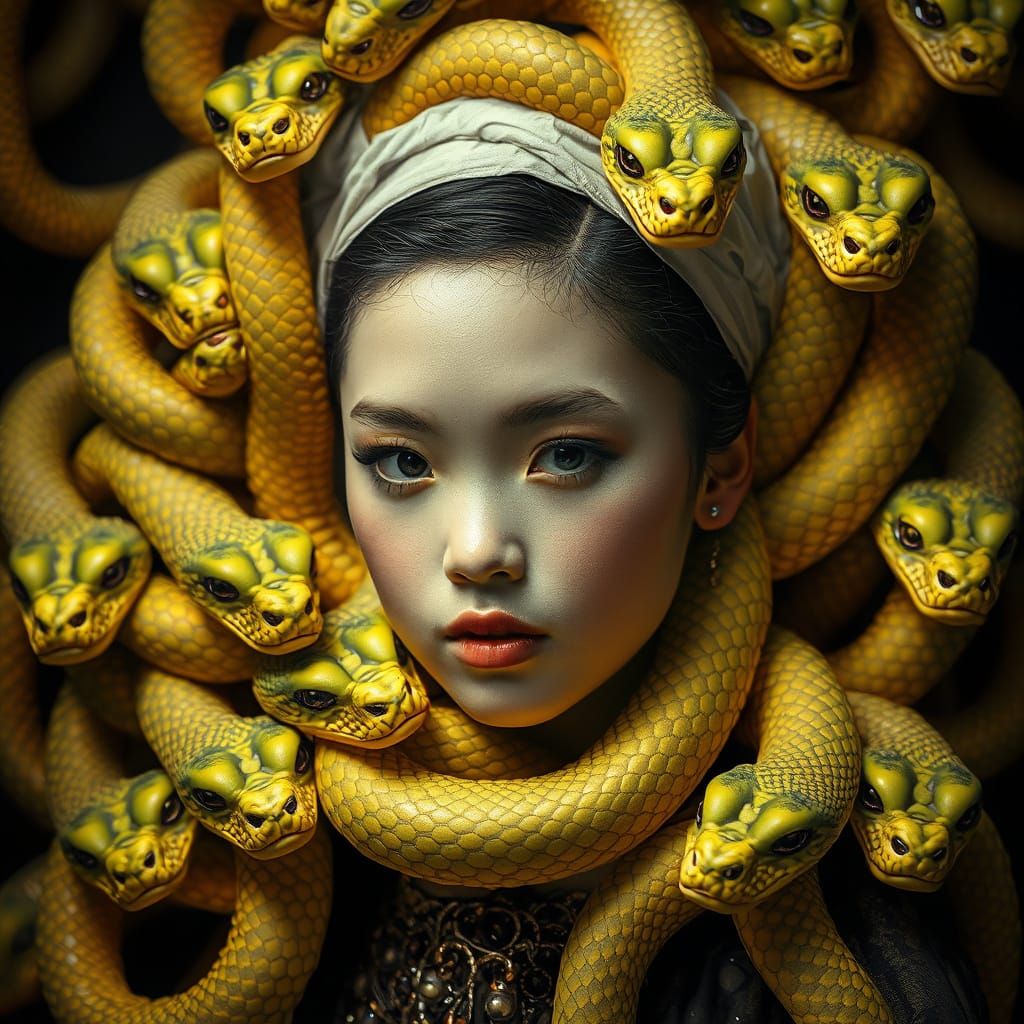 Girl Surrounded by Snakes in Chinapunk Album Art