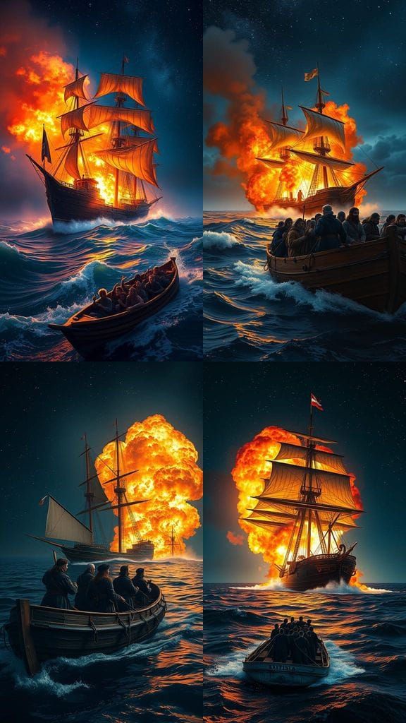 Hyperrealistic Explosion of a British East India Company Shi...