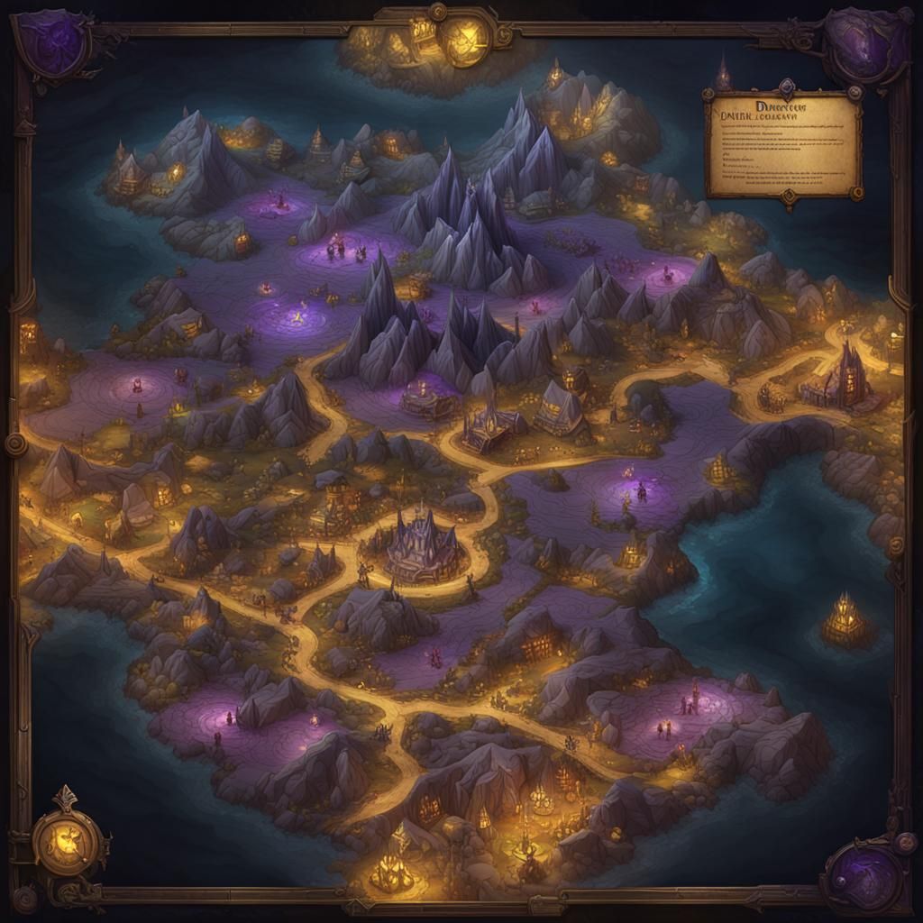 Drow Elves Underdark Map in 3D Perspective