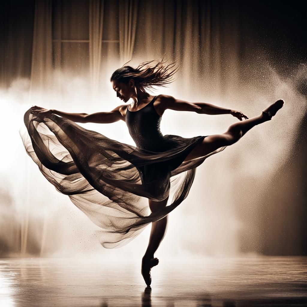 Dancer's Grace: High-Speed Photo in Cyberpunk Maze