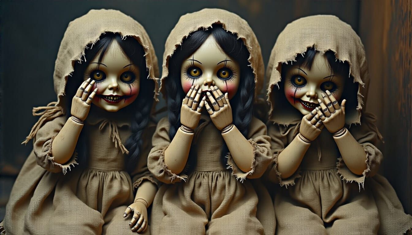 Sinister Dolls in Nursery: Dark Romanticism Style