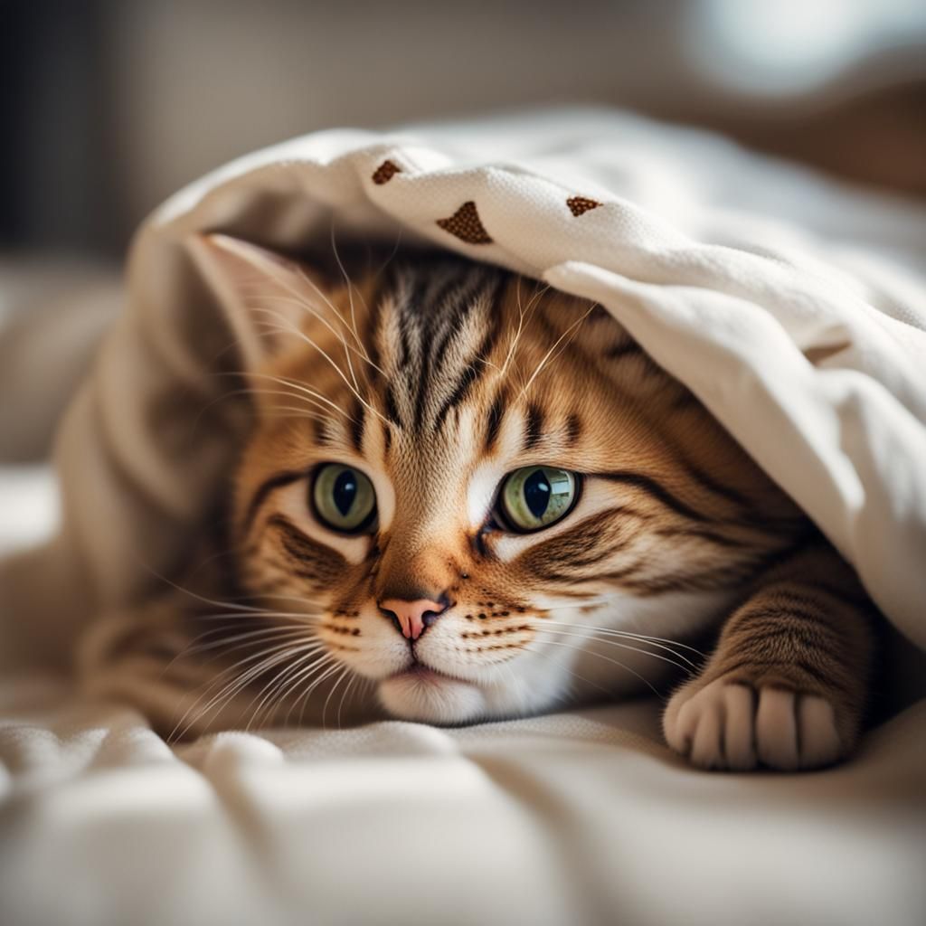 Cute Kitten Rolls on Bed: Professional Photography