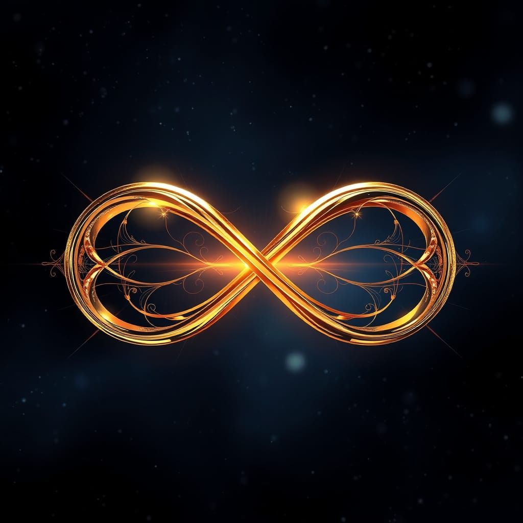Elegant Infinity Symbol Radiates Cosmic Beauty