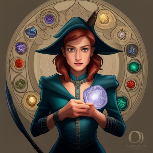 Enchanting Witch's Staff Illustration in Full Color