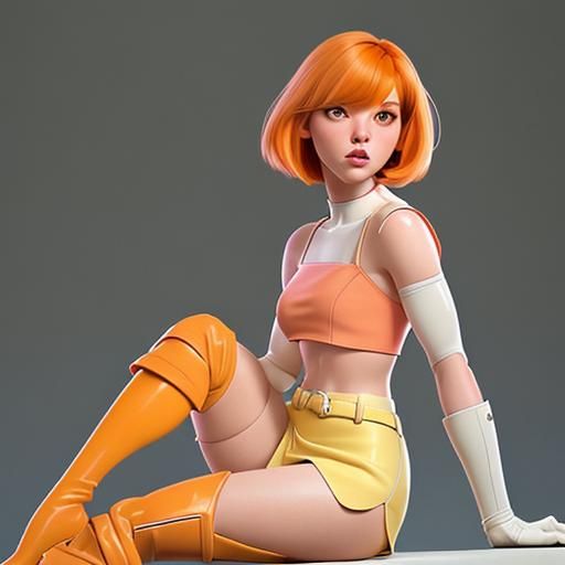 Woman with Orange Hair in Frank Cho Comic Style