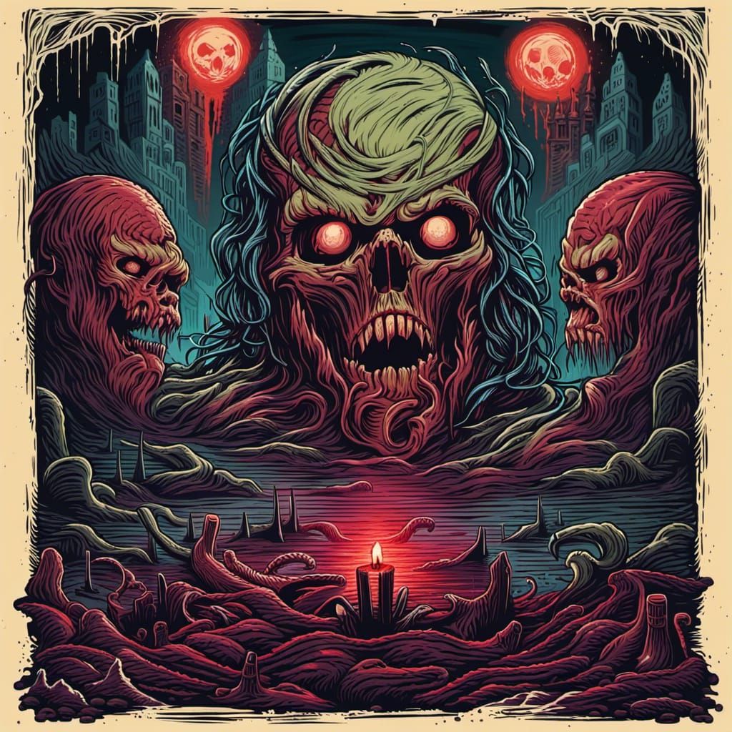 Dark Horror Scene Inspired by Dan Mumford