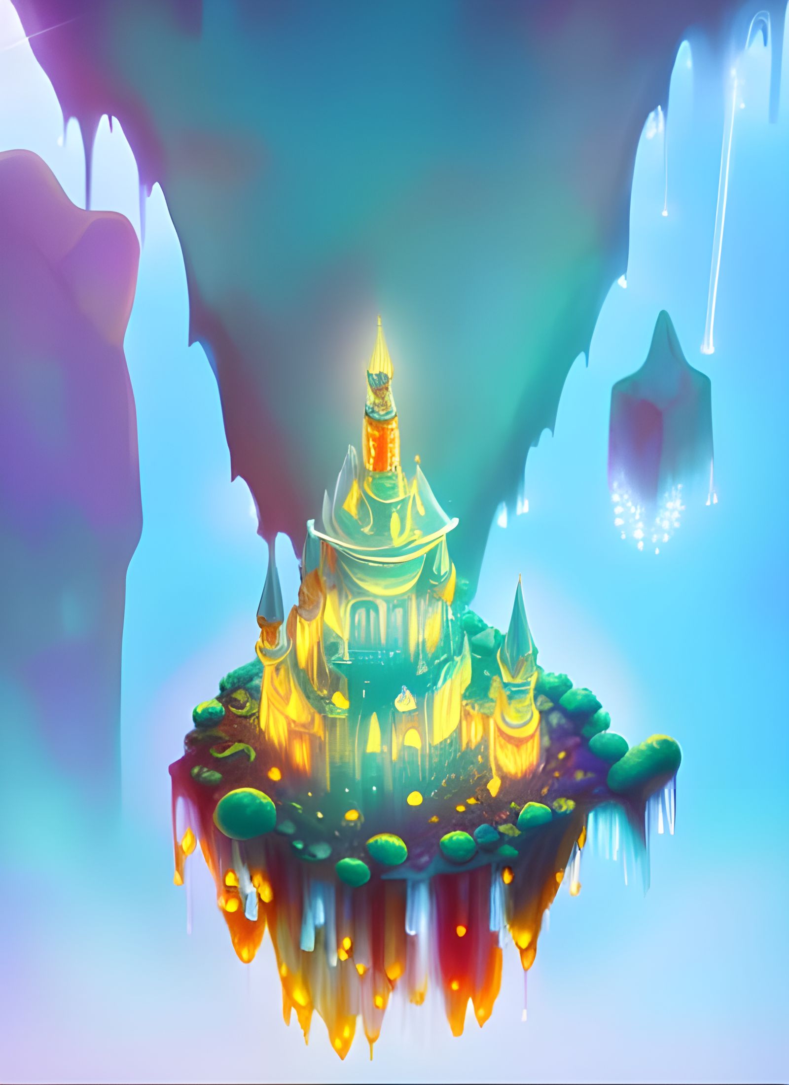 Honeypunk Princess Tower on Floating Rock