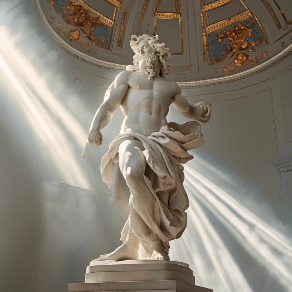 Zeus Sculpture in Divine Light Art Gallery