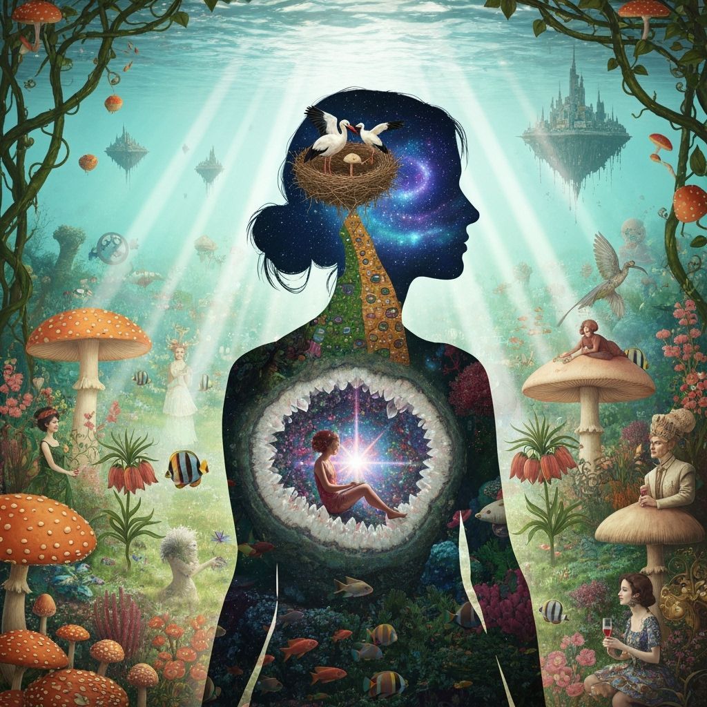 Geode Reef Silhouette in Ethereal Fantasy Art