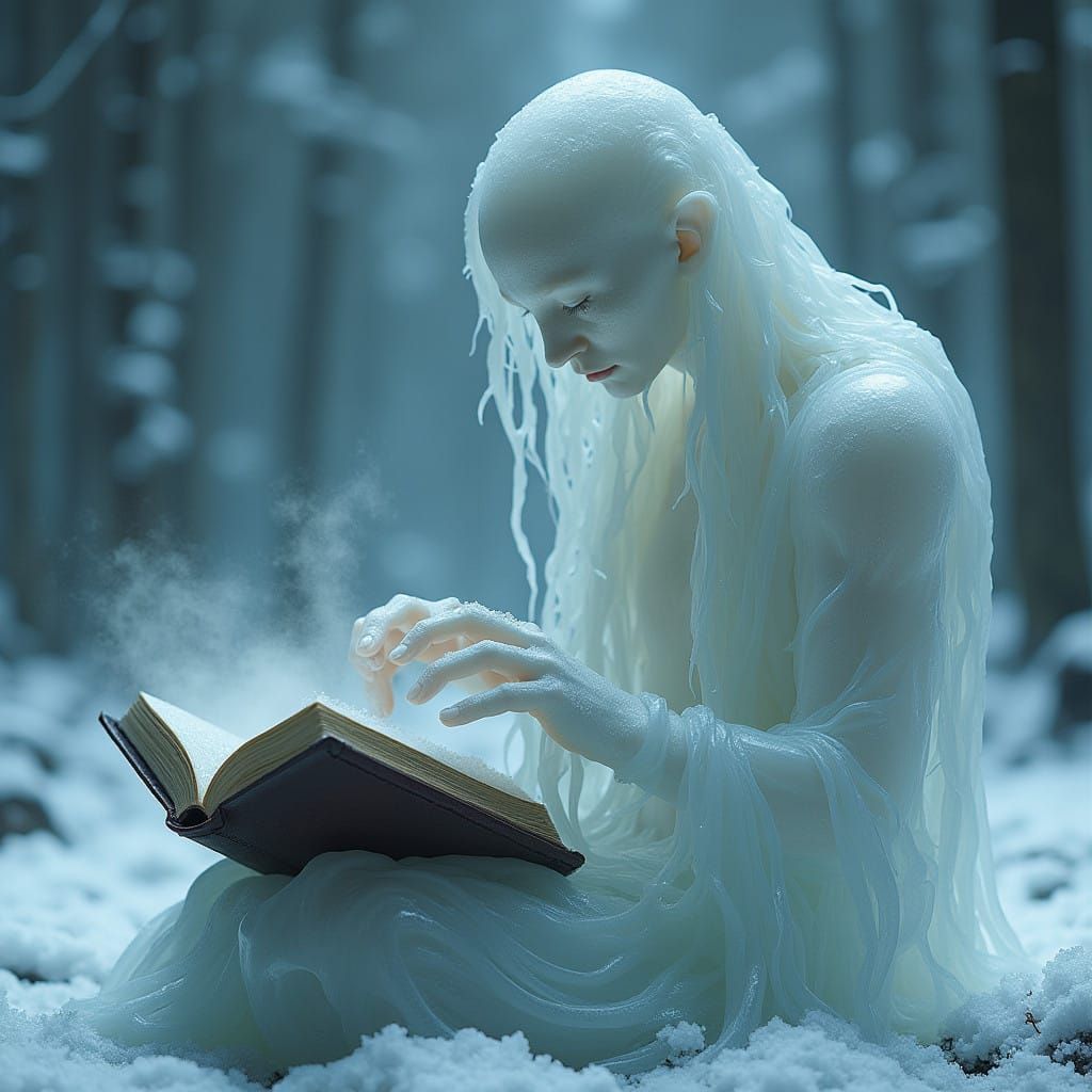 Serenely Stoic Figure Amidst Frosty Aura of Mysticism