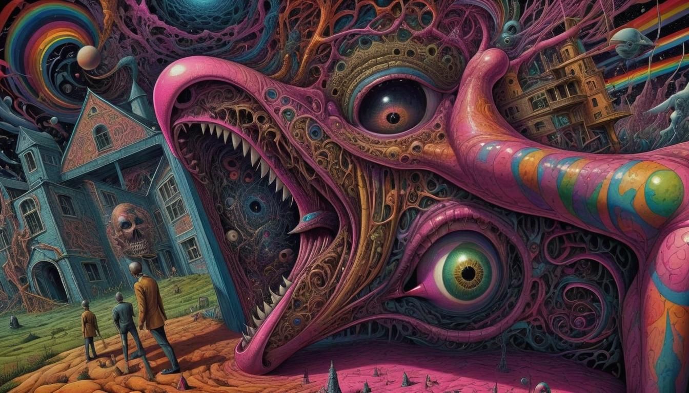Surreal Pink Floyd Tribute in Psychedelic Style