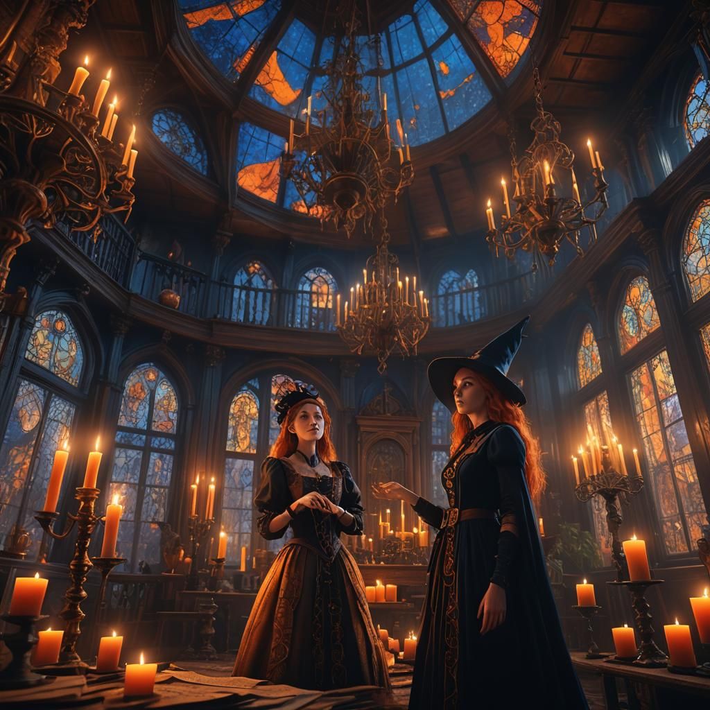 Eerie Witch in Haunted Mansion: Fantasy Concept Art