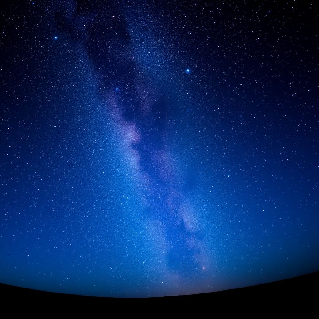 Glowing Milky Way in Indigo Sky as Impasto Painting