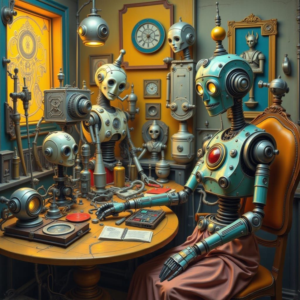 1920s Picasso-Style Robot Art by DocArt69