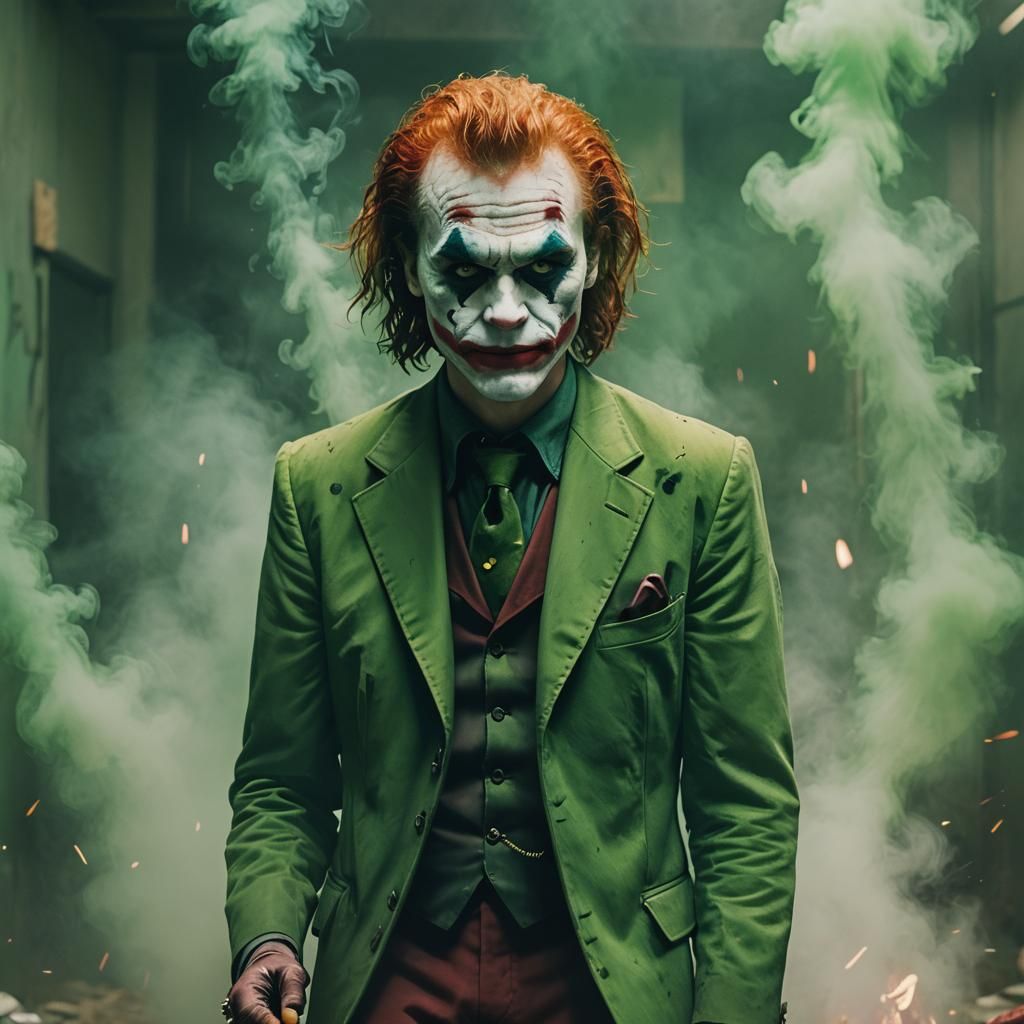 The Joker with Red Hair: A Cinematic Film Still
