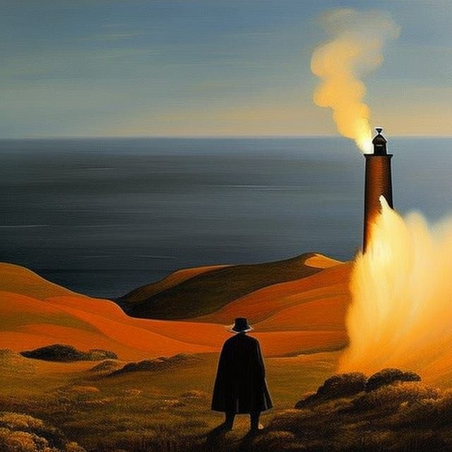 Faceless Man in Classic English Painting Style