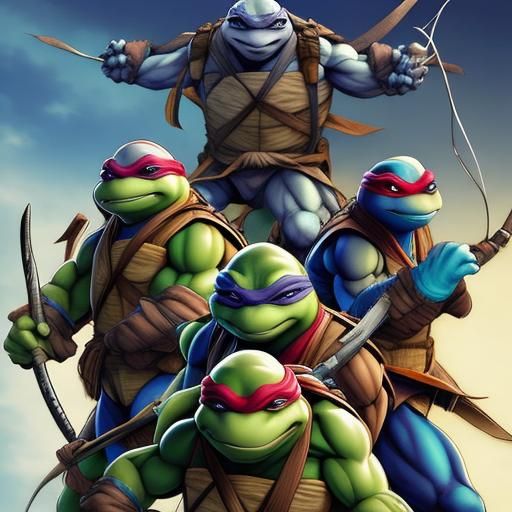 Ninja Turtles in Anime Style